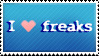 i love freaks stamp